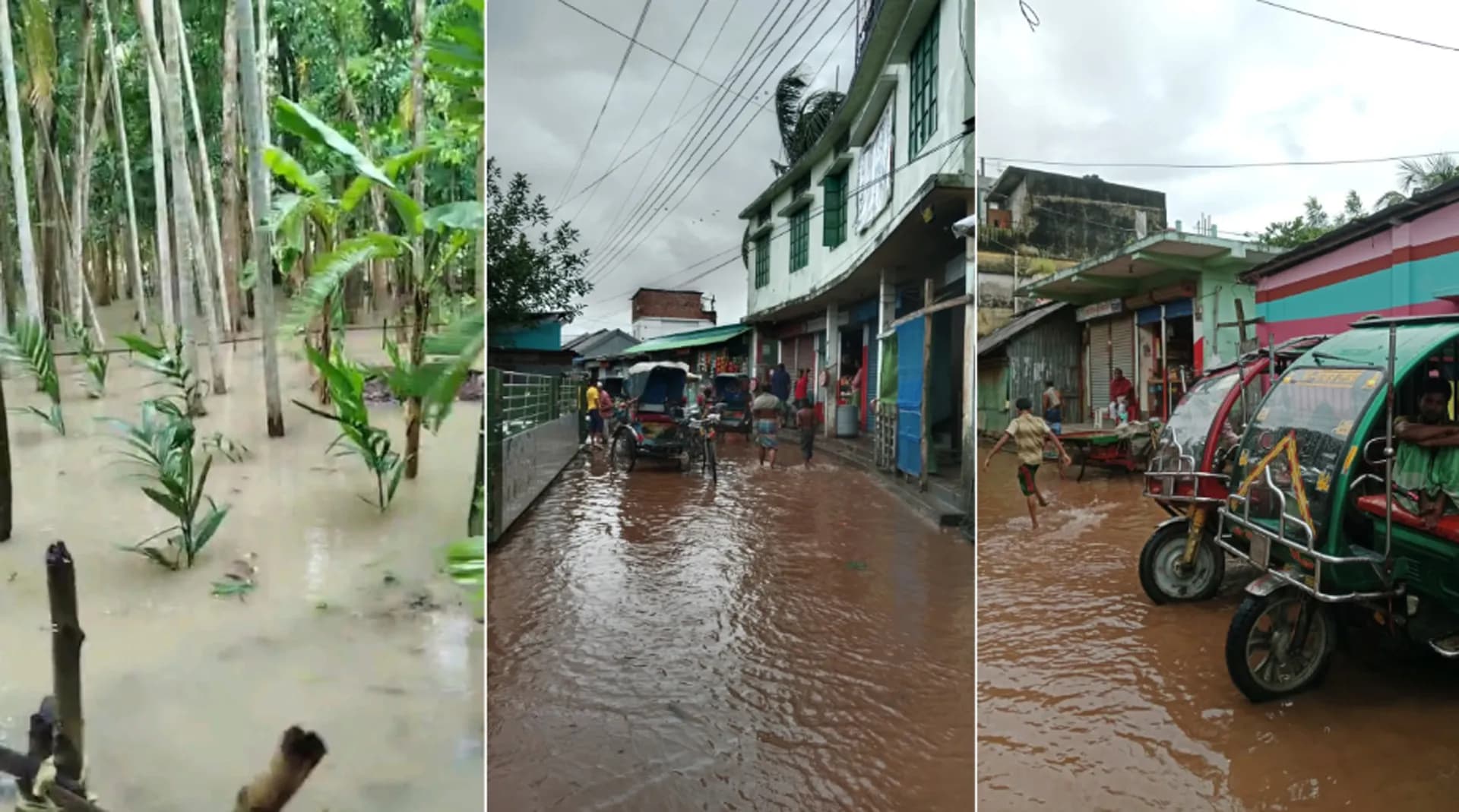 ঝালকাঠির শহর-গ্রামাঞ্চলে ঢুকছে পানি, বন্যার শঙ্কায় স্থানীয়রা