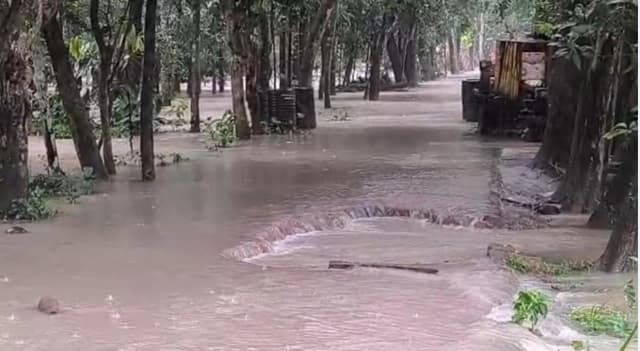বাউফলে পানিবন্দি ২০ গ্রামের মানুষ