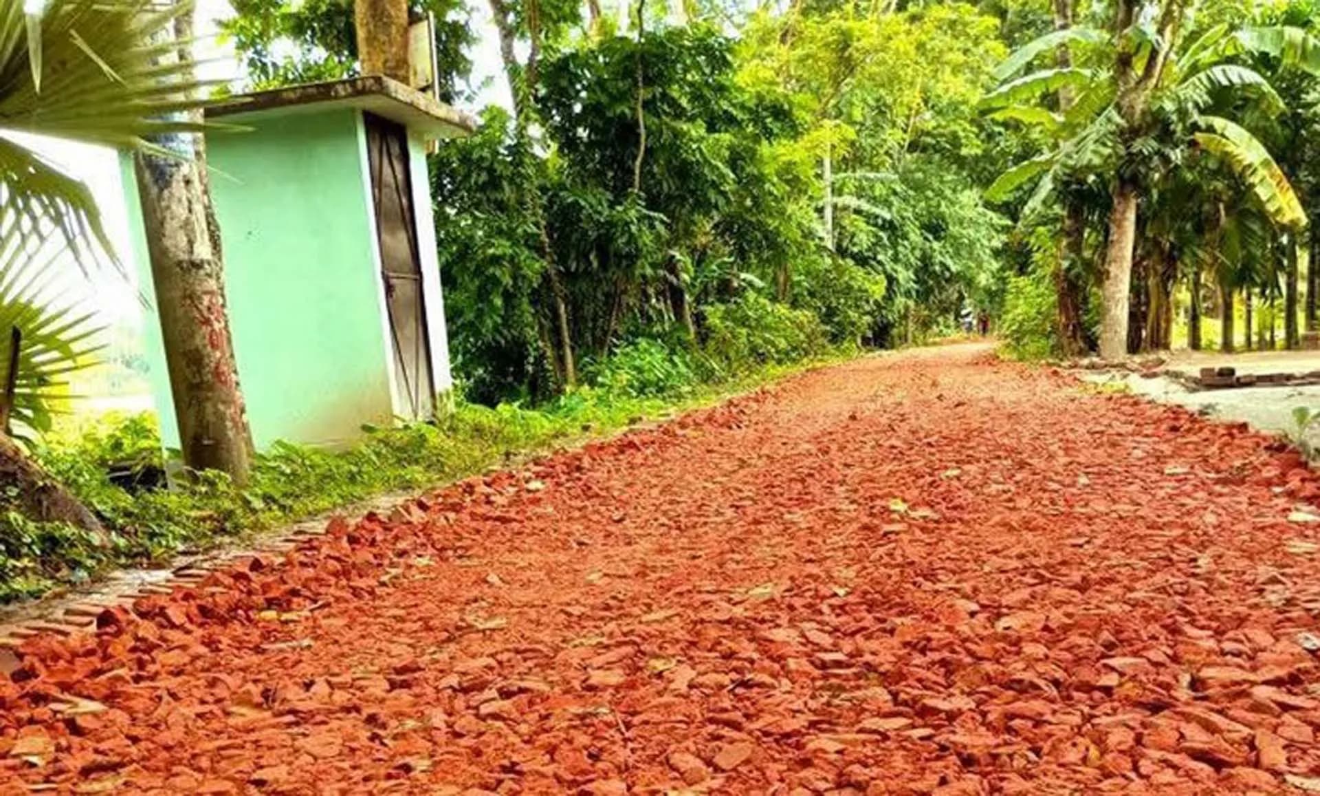বরিশালে নিম্নমানের ইট দিয়ে সড়ক সংস্কার, বাধার মুখে কাজ বন্ধ করল এলজিইডি
